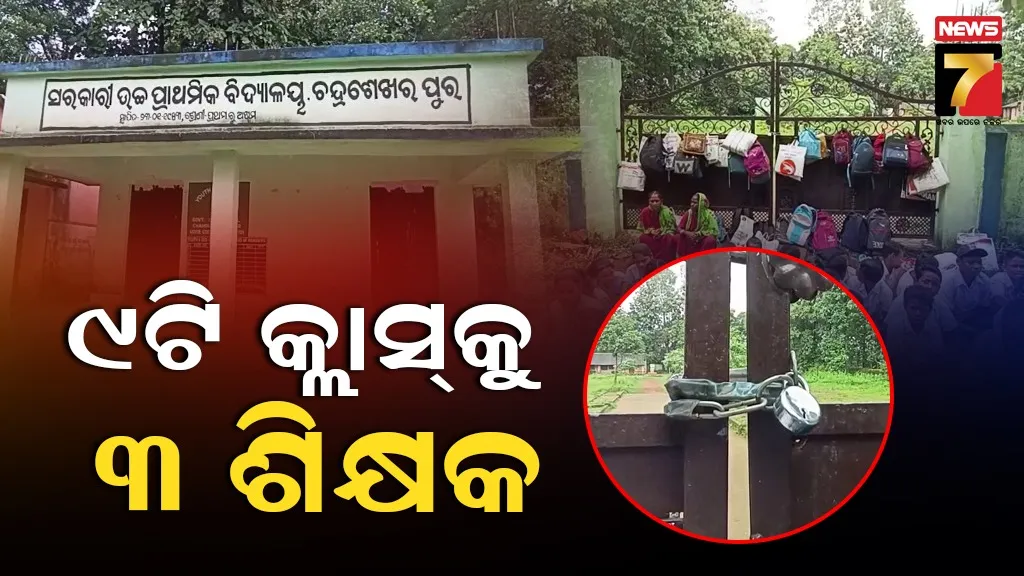 ଶିକ୍ଷକ ଅଭାବକୁ ନେଇ ସ୍କୁଲ ଗେଟ୍‌ରେ ପଡିଲା ତାଲା, ଧାରଣାରେ ବସିଲେ ପିଲା