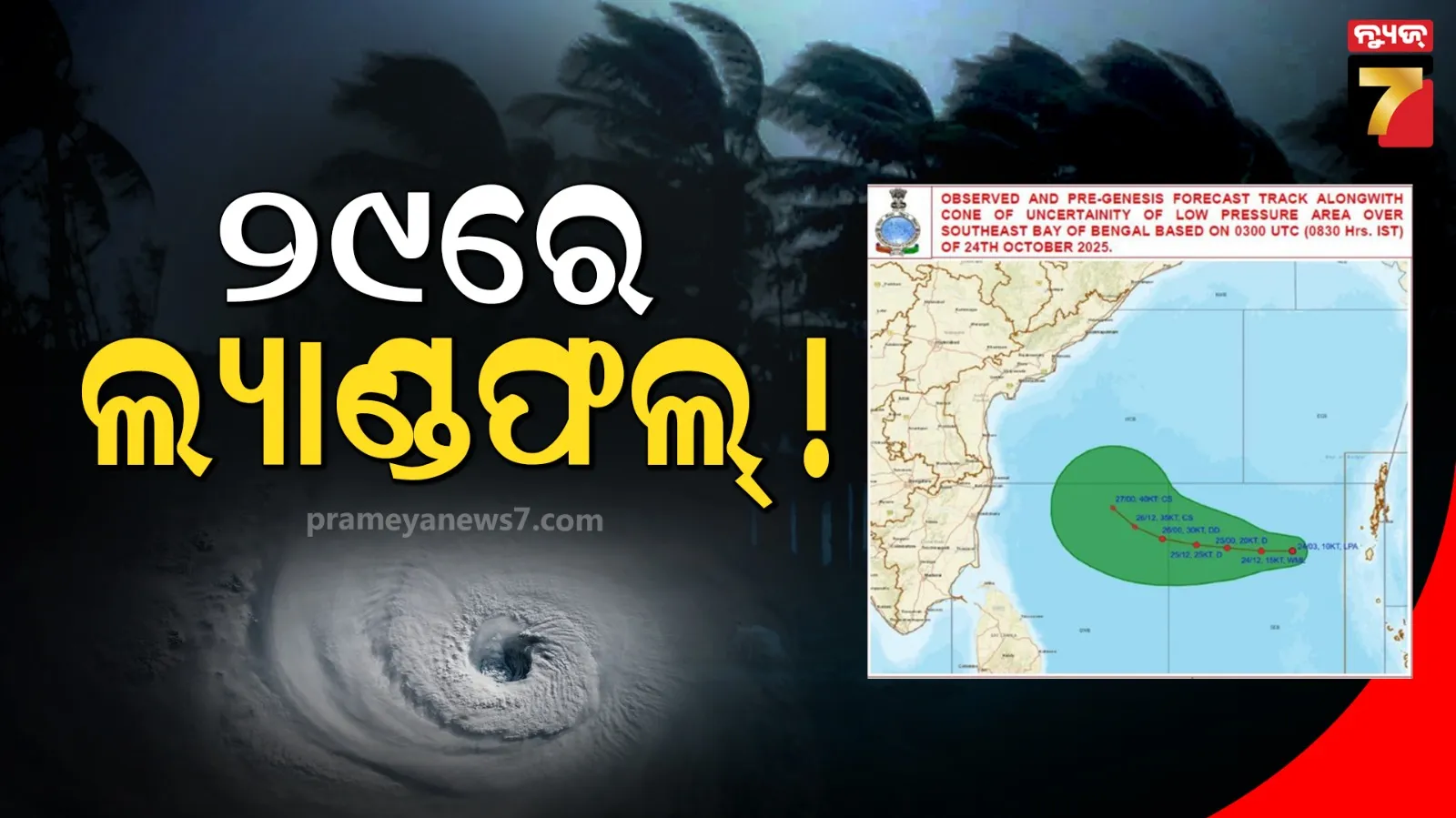 ଆସୁଛି ଛୋଟ ବାତ୍ୟା ‘ମୋନ୍ଥା’, ୨୭ ରୁ ୨୯ ଯାଏଁ ରାଜ୍ୟରେ ବର୍ଷା 