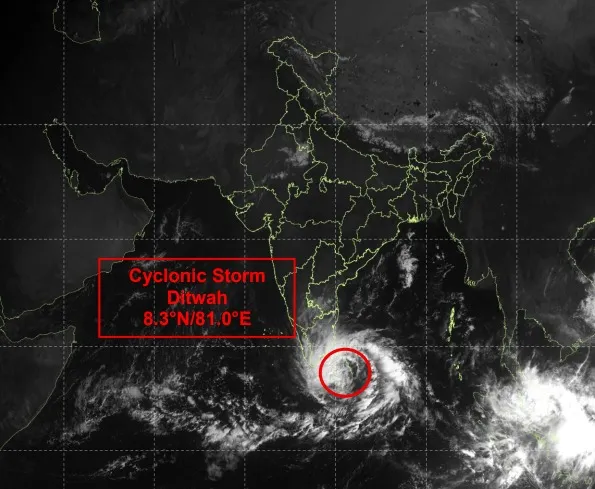 ଉପକୂଳକୁ ମାଡ଼ିଆସୁଛି ‘ଡିଟଓ୍ୱା’: IMDର ରେଡ୍ ଓ୍ୱାର୍ଣ୍ଣିଂ, ୫୦ ବିମାନ ବାତିଲ