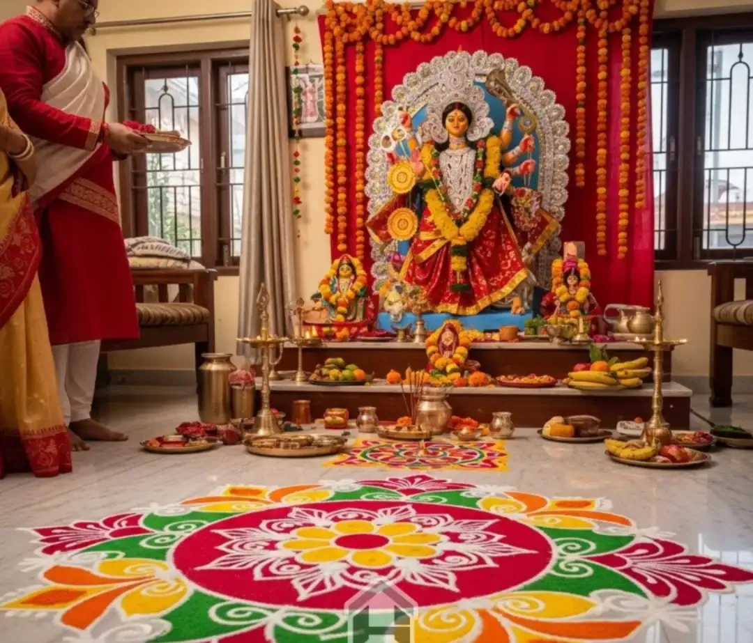 Maa Durga’s Puja Setup
