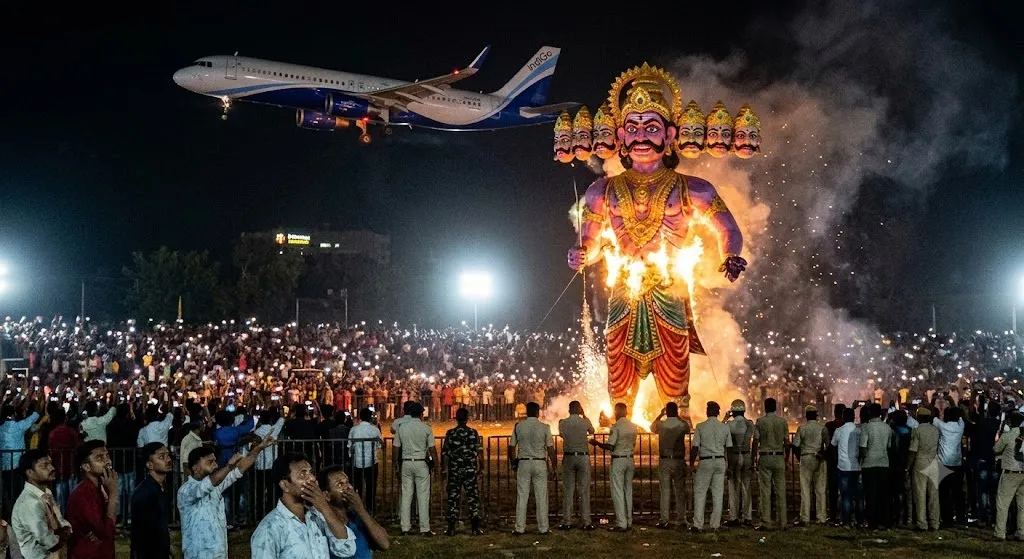ଭୁବନେଶ୍ବର ବରମୁଣ୍ଡା ପଡ଼ିଆରେ ଚାଲିଥିଲା ରାବଣ ପୋଡ଼ି, ଲ୍ୟାଣ୍ଡ କରୁଥିଲା ବିମାନ; ଟଳିଗଲା ବଡ଼ ଦୁର୍ଘଟଣା