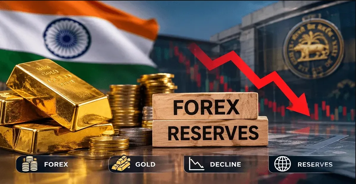 India's foreign exchange reserves fell