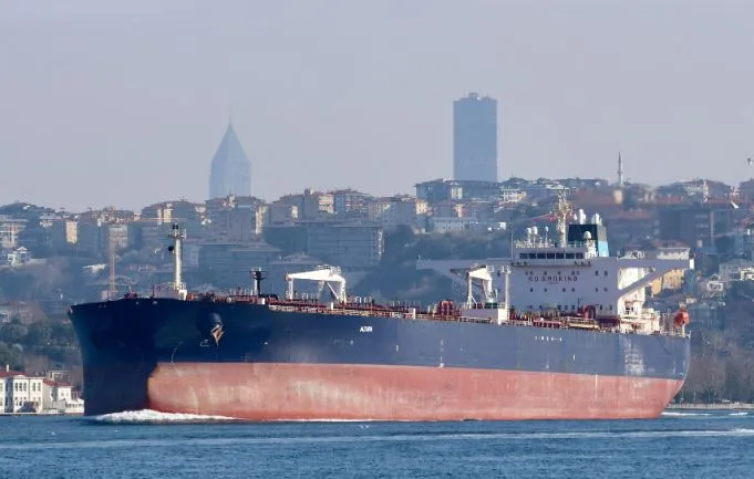Russian crude oil tanker hit by a drone in the Black Sea