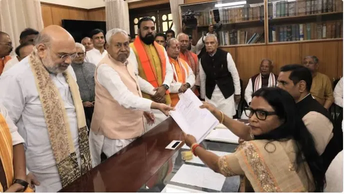 Nitish Kumar files Rajya Sabha nomination,