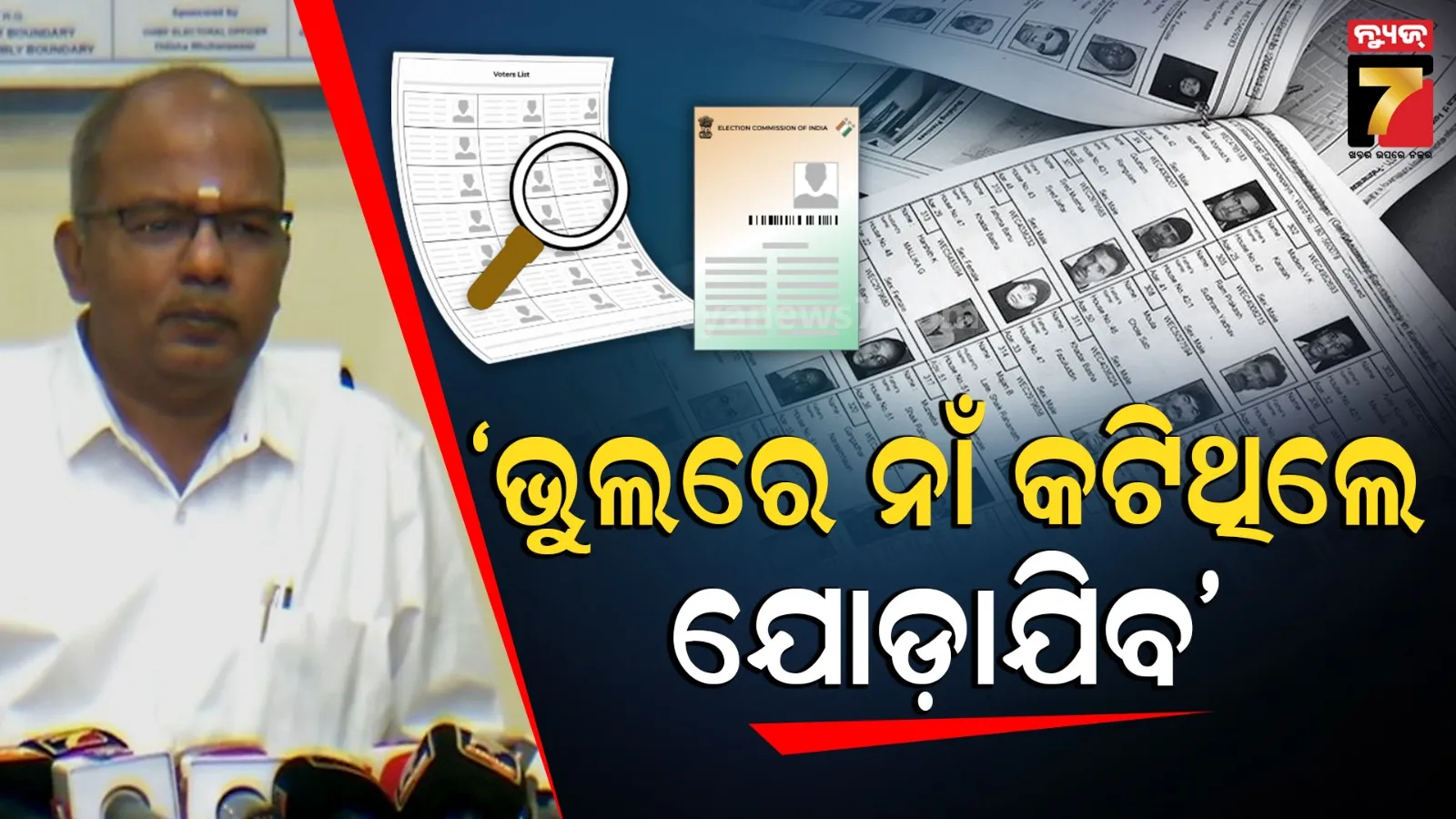 CEO on Voter List Revision: ଓଡ଼ିଶାରେ ୭ରୁ ୮ଲକ୍ଷ ଭୋଟରଙ୍କ ନାଁ କଟିଥାଏ, ଏଥର ଟିକେ ଅଧିକ କଟିଛି