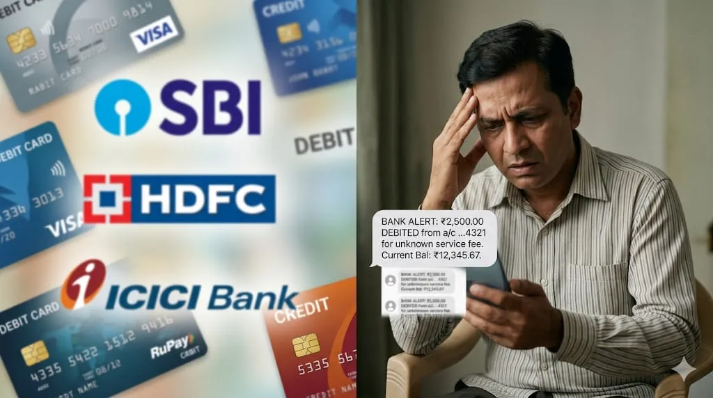 a person confused due to surcharge by banks