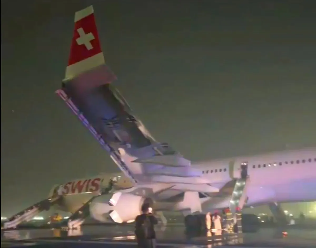 Swiss Air flight emergency Delhi