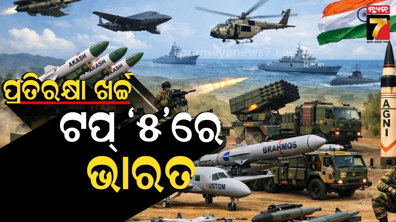 ସାମରିକ ଶକ୍ତି ବୃଦ୍ଧି କରୁଛି ଭାରତ : ପ୍ରତିରକ୍ଷା ଖର୍ଚ୍ଚ କରିବାରେ ଟପ୍ ୫ ଦେଶ ତାଲିକାରେ ସାମିଲ୍