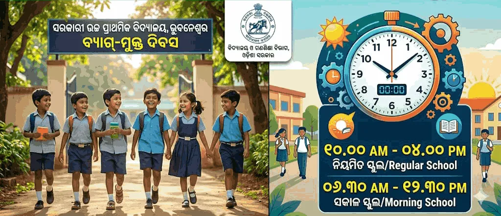Odisha School's New Timetable: ଓଡ଼ିଶା ସ୍କୁଲ ପାଇଁ ନୂଆ ନିୟମ, ବର୍ଷକୁ ୧୦ ଦିନ ବିନା ବ୍ୟାଗରେ ସ୍କୁଲ ଯିବେ ଛାତ୍ରଛାତ୍ରୀ, ଜାଣନ୍ତୁ କଣ ରହିଛି ନୂଆ ନିୟମ ?