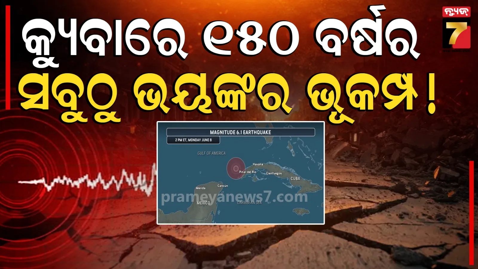 Cuba Earthquake: କ୍ୟୁବାରେ ୧୫୦ ବର୍ଷର ସବୁଠୁ ଶକ୍ତିଶାଳୀ ଭୂକମ୍ପ, ଆମେରିକାର ଫ୍ଲୋରିଡା ଓ ମେକ୍ସିକୋରେ ବି ଅନୁଭୂତ ହେଲା ଝଟକା