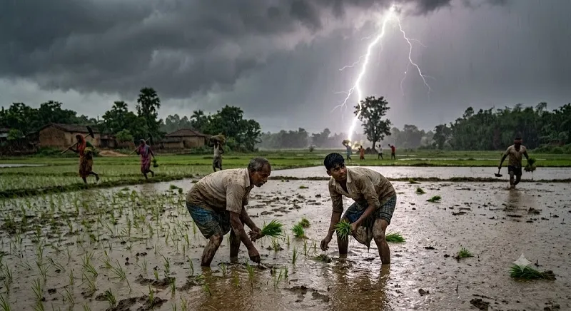 Lightning Strike Kills Father-Son Duo During Paddy Plantation in Dhenkanal