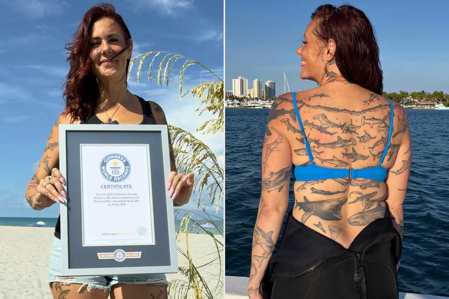 Woman with 106 shark tattoos