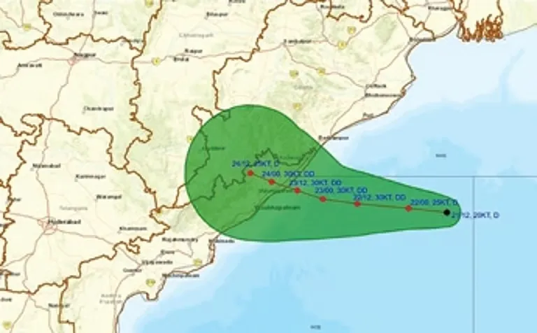 Deep Depression Moves Toward Chhattisgarh