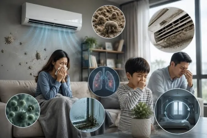 air-conditioned rooms and lung health
